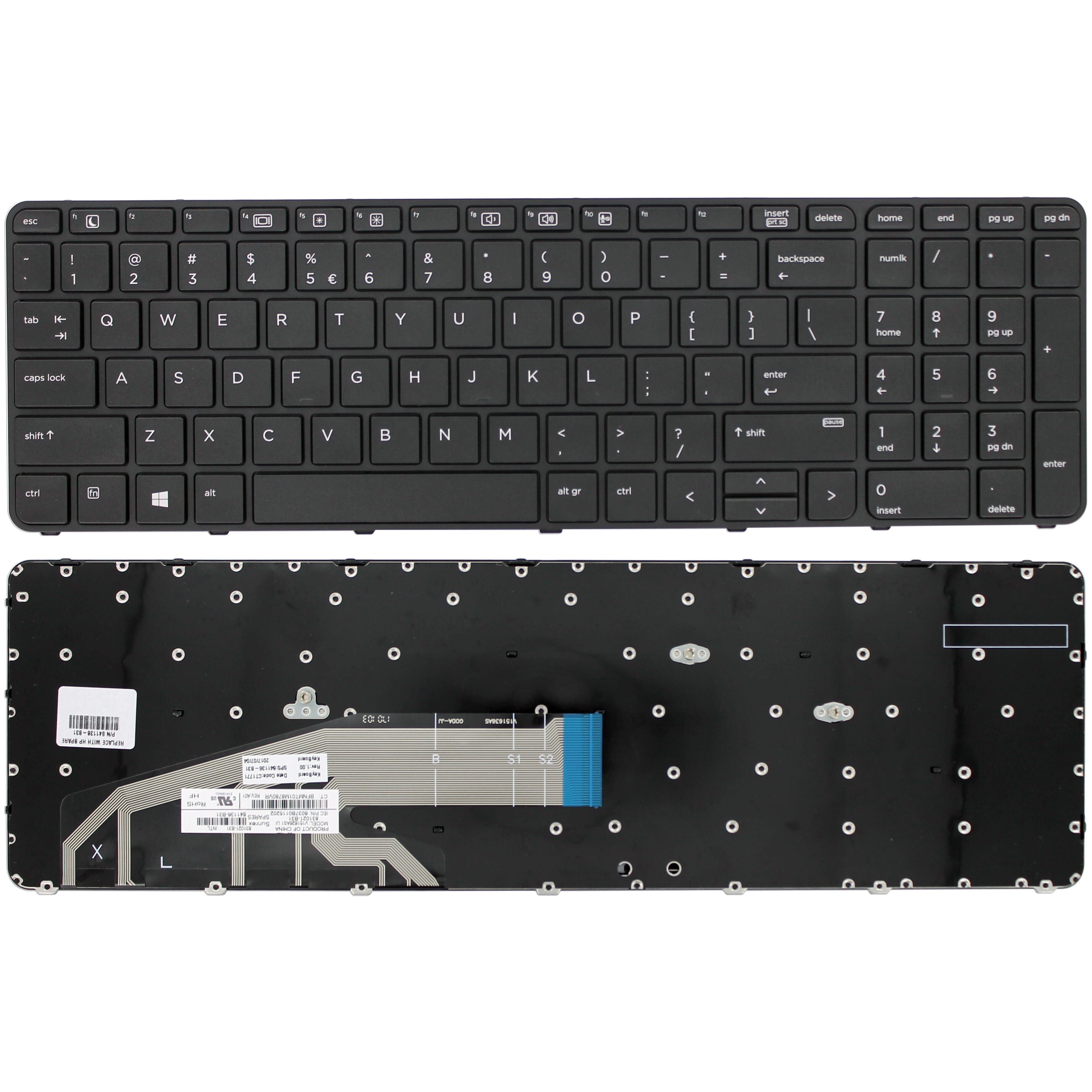 HP Laptop Tastatur Qwerty US