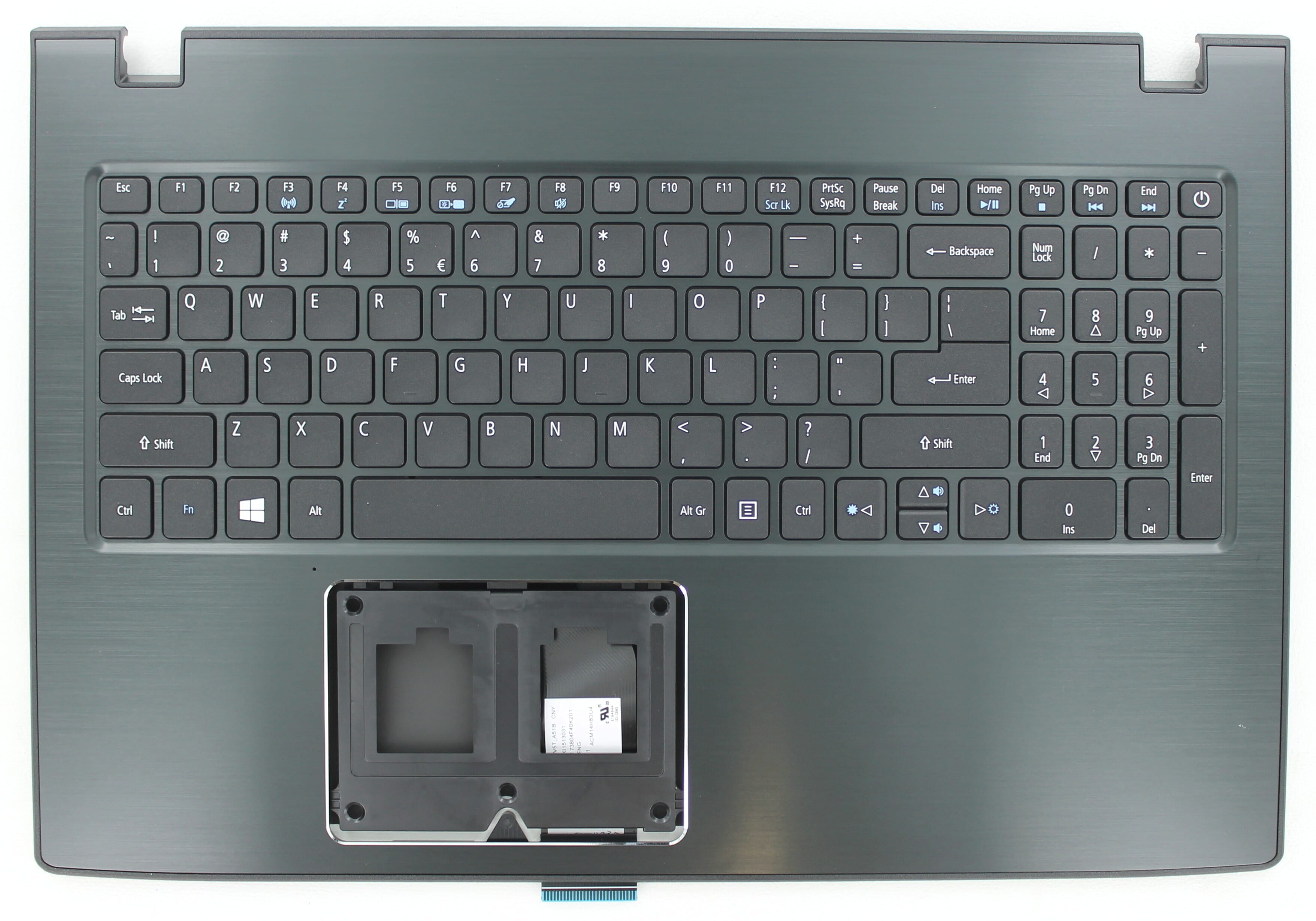 Acer Laptop Tastatur Qwerty US + Obere Abdeckung - Schwarz