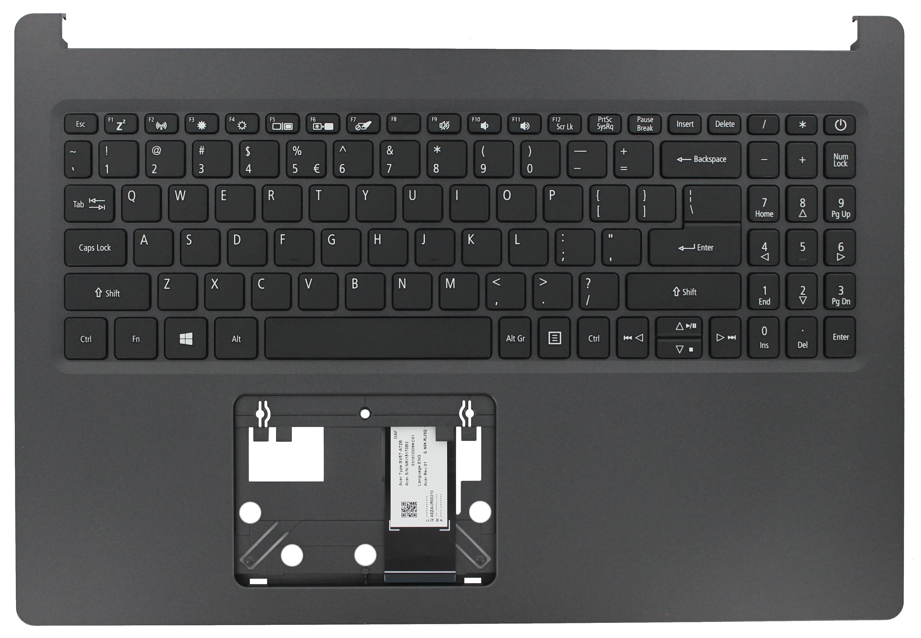 Acer Laptop Toetsenbord Qwerty US + Top Cover - Zwart