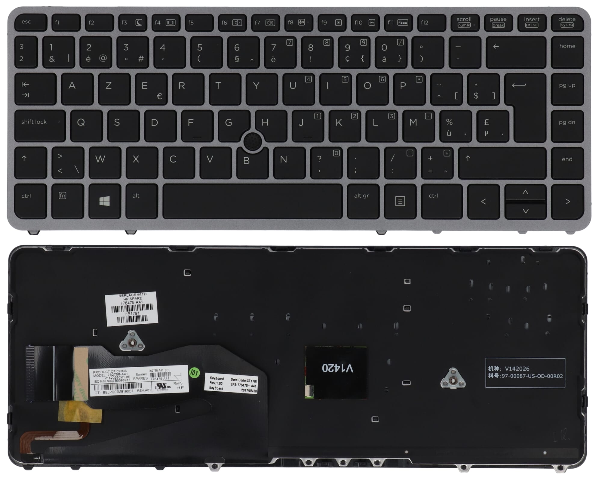 HP Laptop Tastatur Azerty BE + Beleuchtung