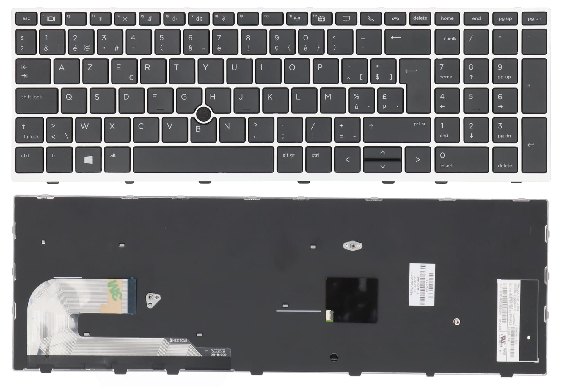 HP Laptop Tastatur Azerty BE + Trackpoint